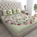 Jaipuri Sanganeri 100% Cotton Bedsheet – Queen Size (90×100 Inches) - Green